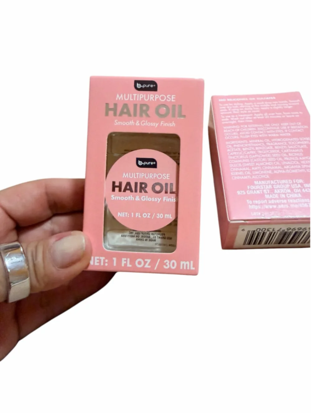b.pure Multipurpose Hair Oil 1 fl oz Pink and White